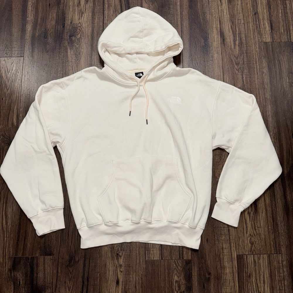 The North Face Men's Cream Beige Oversized Hoodie Sweatshirt Size Large